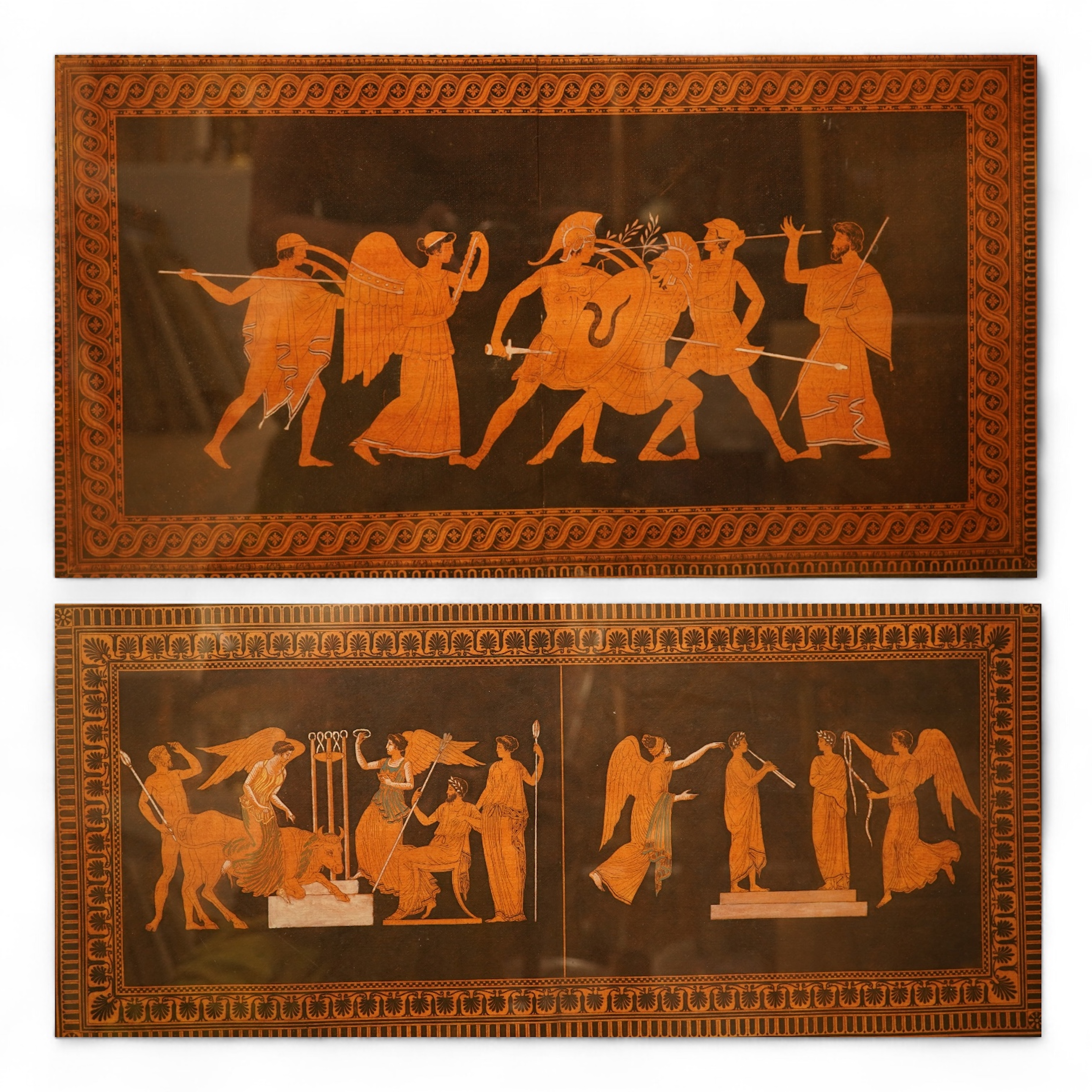 Sir William Hamilton RA (1730-1803), two coloured engraved plates from ‘Collection of Etruscan, Greek, and Roman Antiquities’, largest 31 x 65cm
